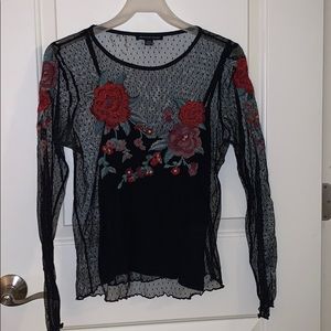 AE lace black top with tank top